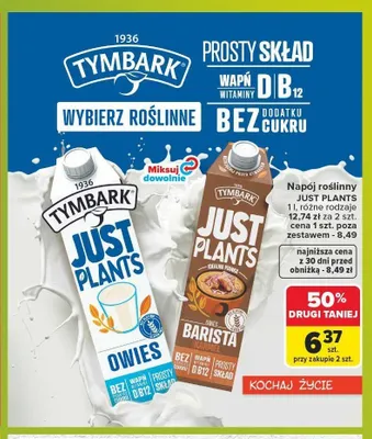 Napój owsiany Barista Tymbark Just Plants promocja w Carrefour