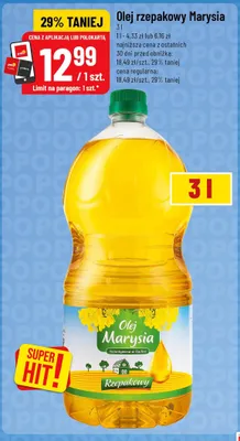 Olej rzepakowy Marysia promocja w POLOmarket