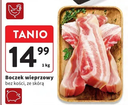 Boczek wieprzowy bez kości, ze skórą promocja w Intermarche