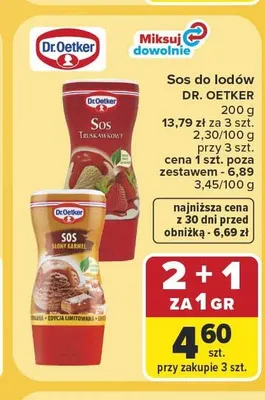 Sos do lodów Dr. Oetker promocja w Carrefour