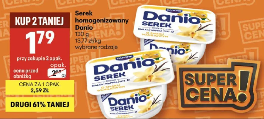 Serek homogenizowany wybrane rodzaje promocja w Delikatesy Centrum