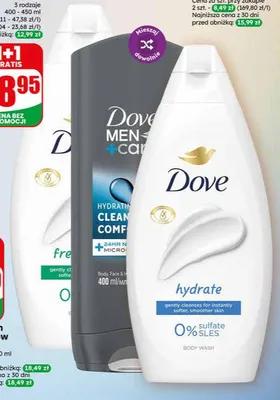 Żel pod prysznic Dove Hydrate promocja w Dino