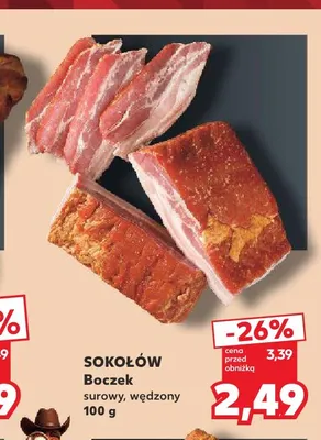 Boczek surowy wędzony Sokołów promocja w Kaufland
