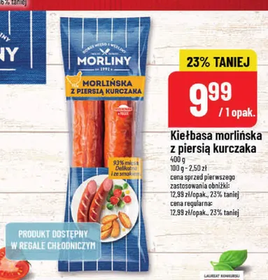 Kiełbasa morlińska z piersią kurczaka Morliny promocja w POLOmarket