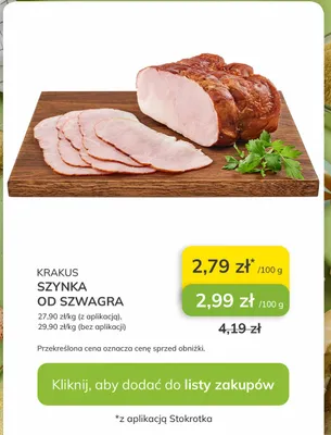 Szynka od szwagra promocja w Stokrotka