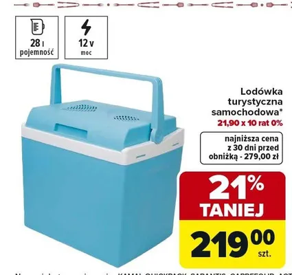 Lodówka turystyczna samochodowa promocja w Carrefour