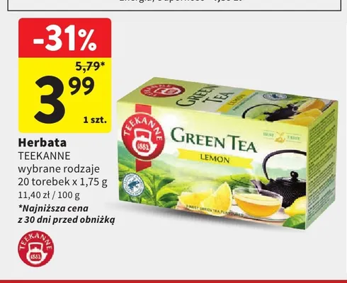 Herbata Teekanne Green Tea Lemon promocja w Intermarche