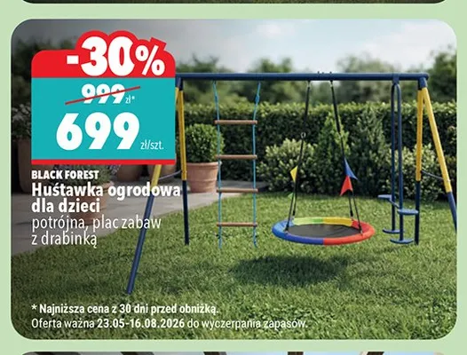 Huśtawka ogrodowa dla dzieci Black Forest promocja w Biedronka