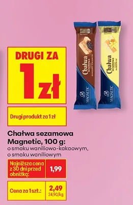 Chałwa sezamowa o smaku waniliowo-kakaowym DRUGA ZA 1 ZŁ promocja w Biedronka