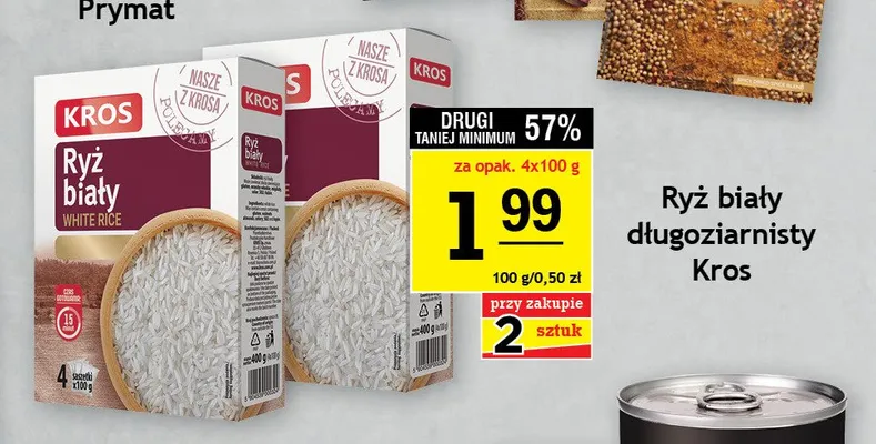 Ryż biały długoziarnisty Kros promocja w Gram Market