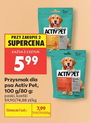 Przysmak dla psa Activ Pet kostki promocja w Biedronka