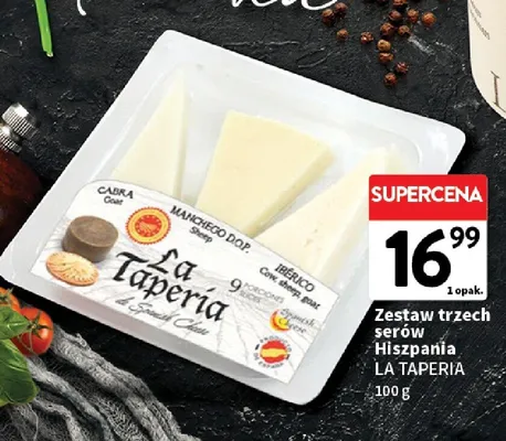 Zestaw trzech serów Hiszpania La Taperia promocja w Intermarche