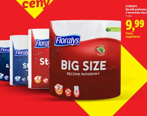Ręcznik papierowy Floralys 2-warstwowy Big Size promocja w Lidl