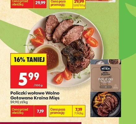 Policzki wołowe Wolno Gotowane Kraina Mięs promocja w Biedronka