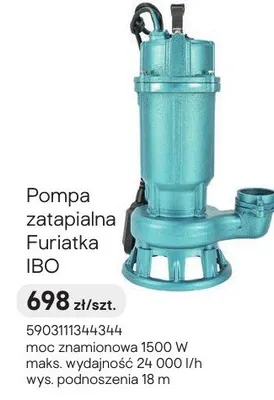 Pompa zatapialna Furiatka IBO promocja w Castorama