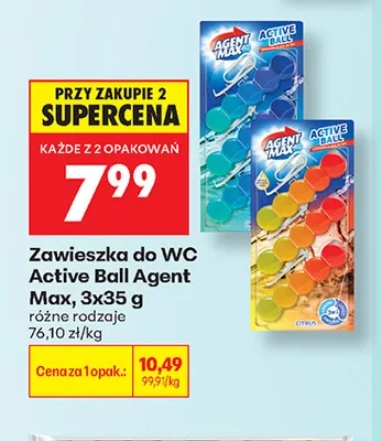 Zawieszka do WC Active Ball Agent Max 3-pak promocja w Biedronka
