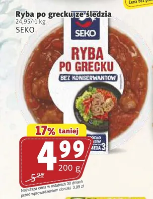 Ryba po grecku ze śledzia Seko promocja w Prim Market