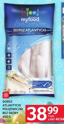 Dorsz atlantycki polędwiczki bez skóry myfood promocja w Selgros