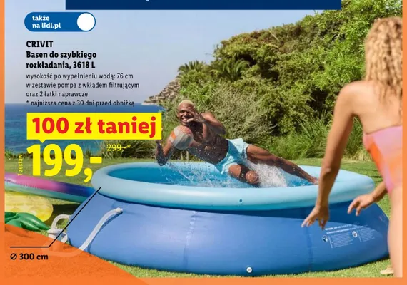 Basen do szybkiego rozkładania CRIVIT 3618l promocja w Lidl