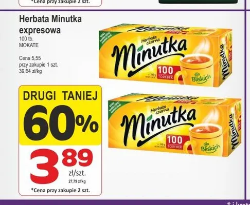 Herbata ekspresowa Minutka promocja w Marketvita