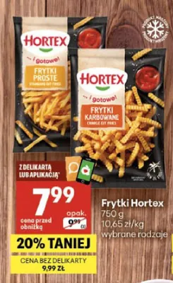 Frytki proste Hortex promocja w Delikatesy Centrum