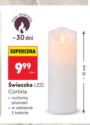 Świeczka LED Cortina promocja w Biedronka