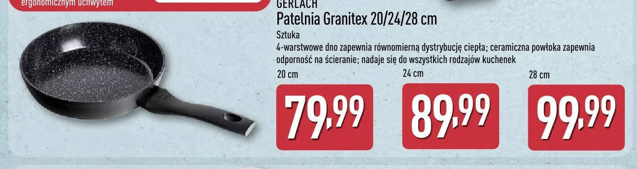 Patelnia Granitex 28 cm Gerlach promocja w Aldi
