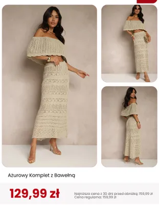 Komplet ażurowy z bawełną Renee promocja w Renee