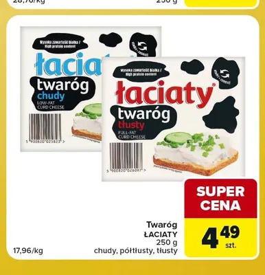 Twaróg tłusty Łaciate promocja w Carrefour Market