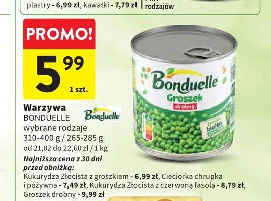 Kukurydza Złocista z groszkiem Bonduelle promocja w Intermarche