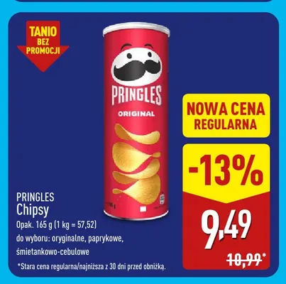 Chipsy oryginalne Pringles promocja w Aldi