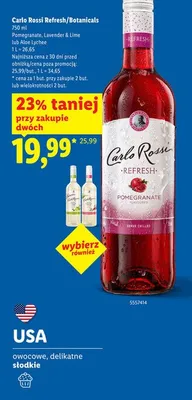 Wino Carlo Rossi Refresh Pomegranate promocja w Lidl