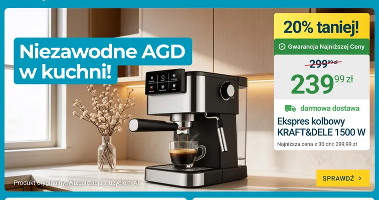 Ekspres kolbowy Kraft & Dele promocja w ERLI