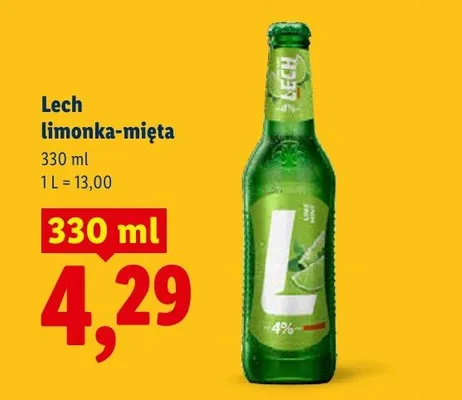 Piwo Lech limonka-mięta promocja w Lidl