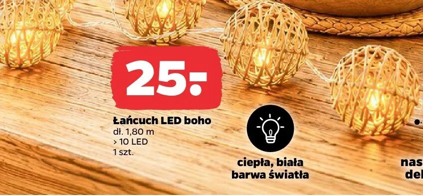 Łańcuch LED boho promocja w Netto