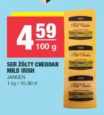Ser żółty Cheddar Mild Irish Jansen promocja w SPAR