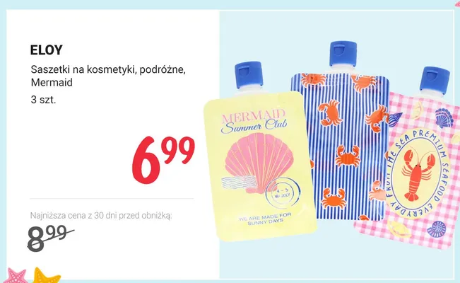 Saszetki na kosmetyki podróżne ELOY Mermaid promocja w Rossmann