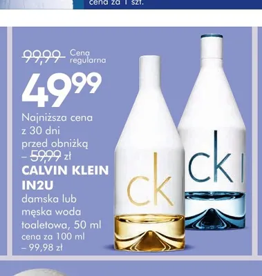 Woda toaletowa damska Calvin Klein IN2U promocja w Super-Pharm