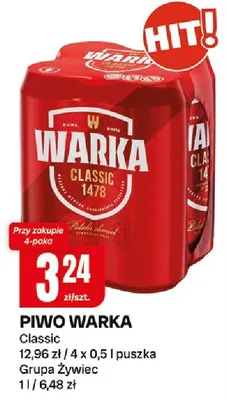 Piwo Warka Classic promocja w Chorten