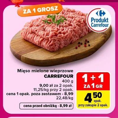 Mięso mielone wieprzowe Carrefour promocja w Carrefour