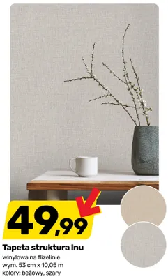 Tapeta struktura lnu winylowa na flizelinie wym. 53cm x 10,05m promocja w Bricomarche