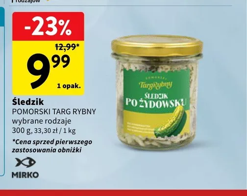 Śledzik po żydowsku Pomorski Targ Rybny Mirko promocja w Intermarche