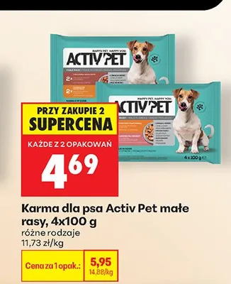 Karma dla psa Activ'Pet małe rasy promocja w Biedronka