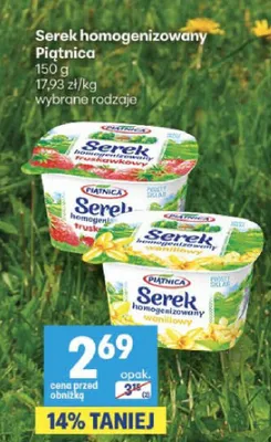 Serek homogenizowany Piątnica truskawkowy promocja w Delikatesy Centrum