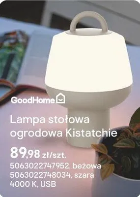 Lampa stołowa ogrodowa Kistatche promocja w Castorama