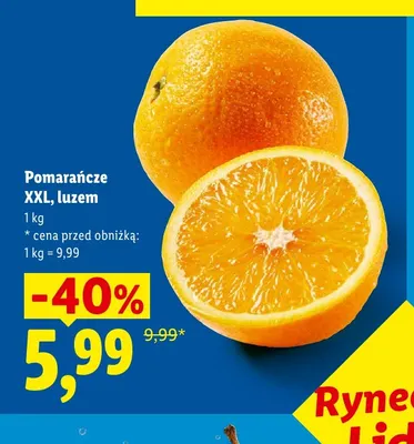 Pomarańcze XXL luzem promocja w Lidl