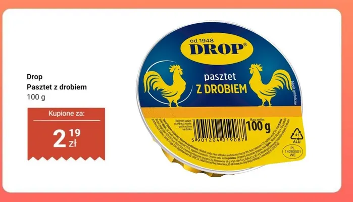 Pasztet z drobiem Drop promocja w Dino
