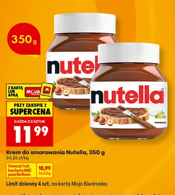 Krem do smarowania Nutella promocja w Biedronka