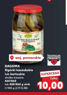 Ogórki kaszubskie słodko-kwaśne Dagoma promocja w Kaufland