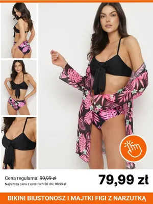 Bikini biustonosz i majtki figi z narzutką Born2be promocja w Born2be